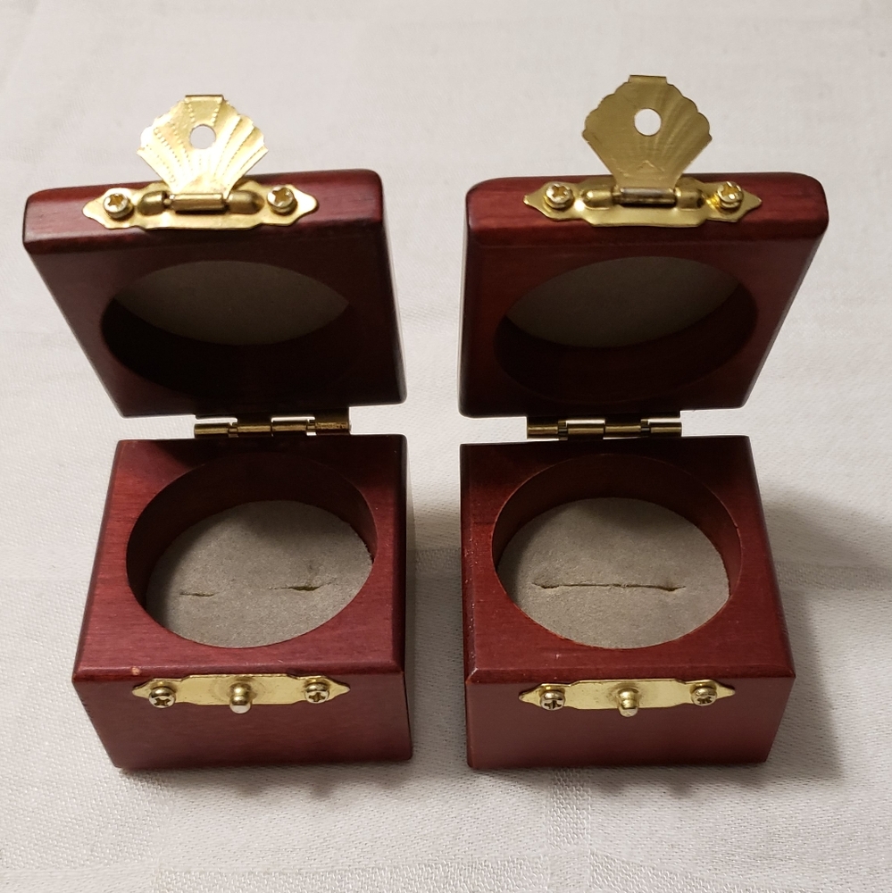 2 Wooden Ring Boxes